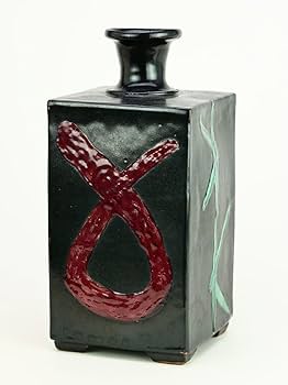 Amazon.co.jp: ノーブランド品花瓶河井寛次郎四角壺花入民藝花器骨董古