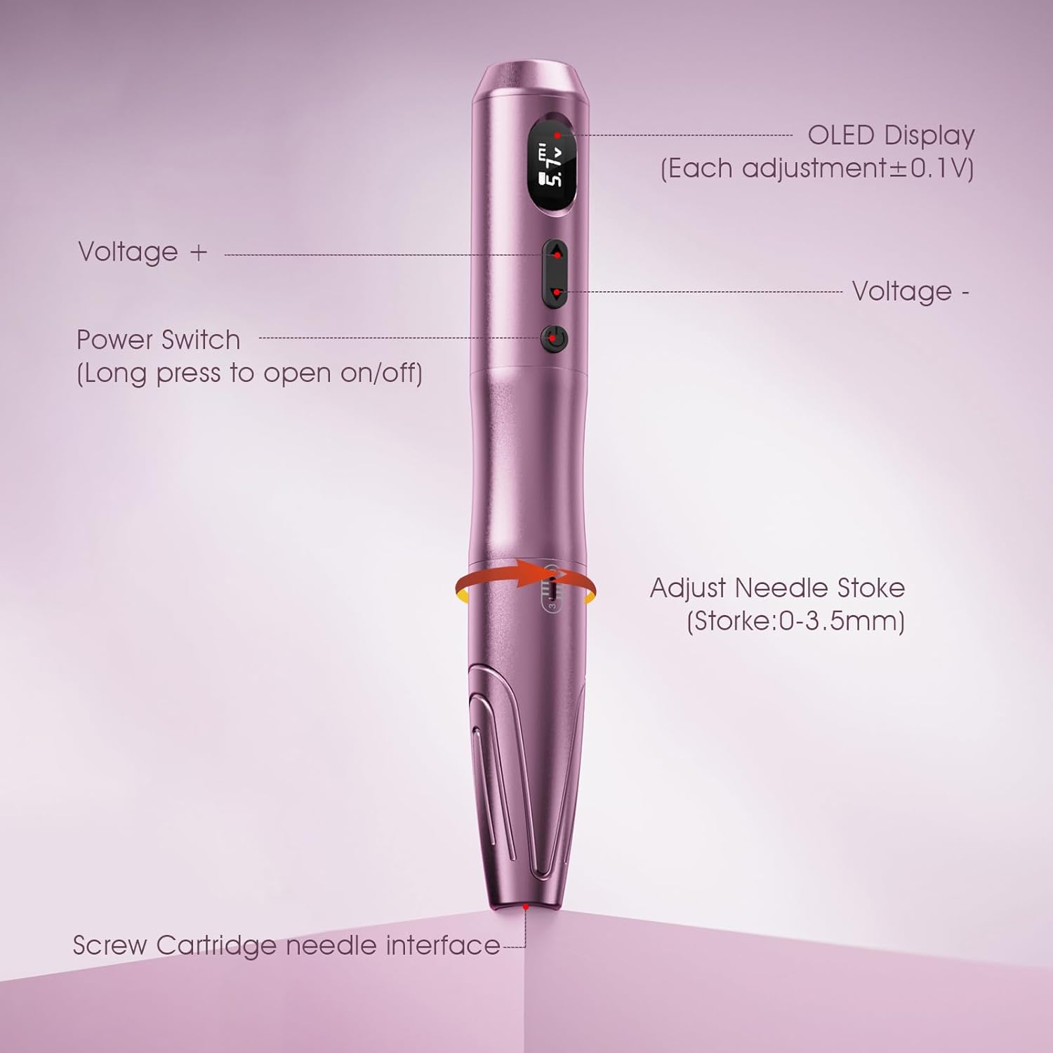 TATELF Cordless Tattoo Pen Kit, Wireless Rotary Machine for Microblading, Microshading, Lip Blush & Eyeliner – Rechargeable Cosmetic Tattoo Gun with 10 Needle Cartridges, Low Noise for Beauty Artists