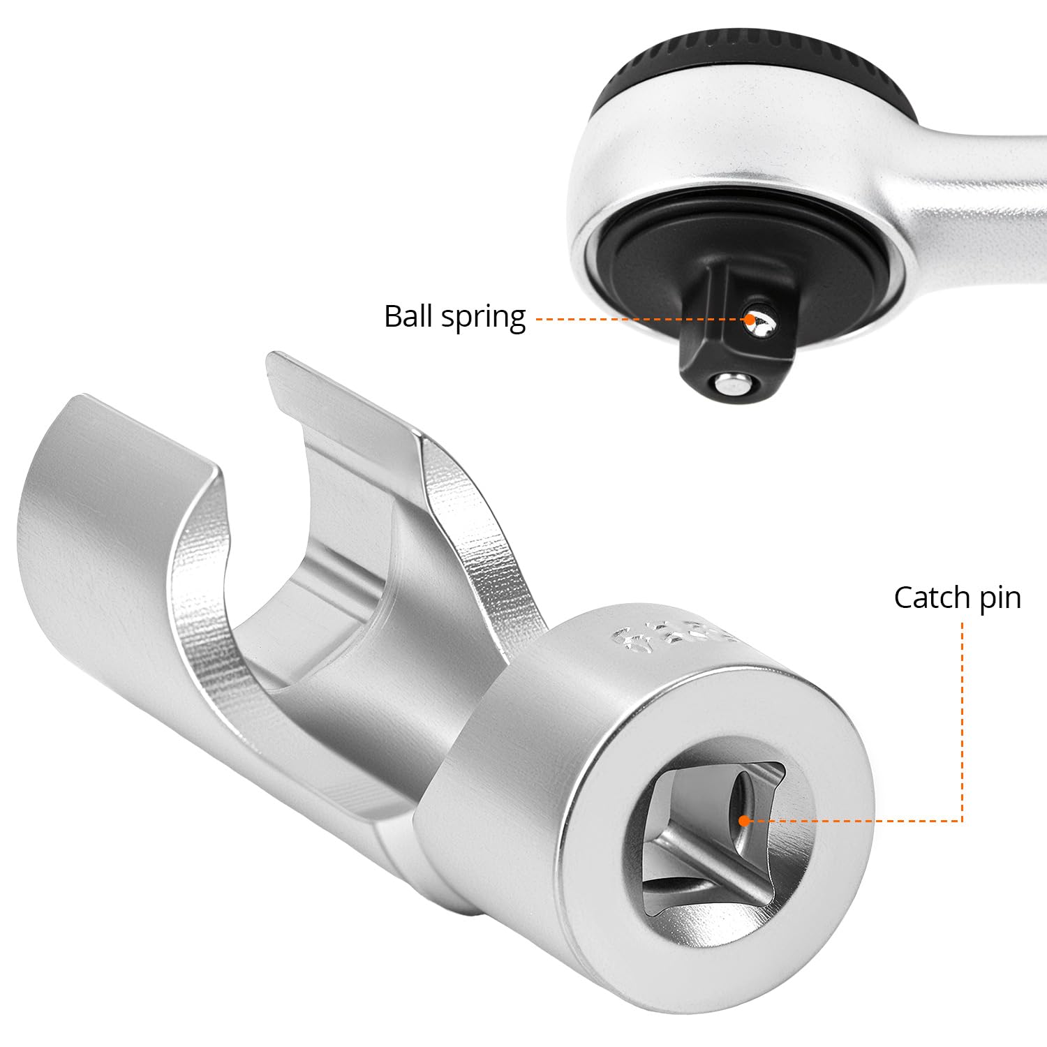 QWORK® Jeu de douilles fendues 3/8", 10-19 mm - 7 pièces