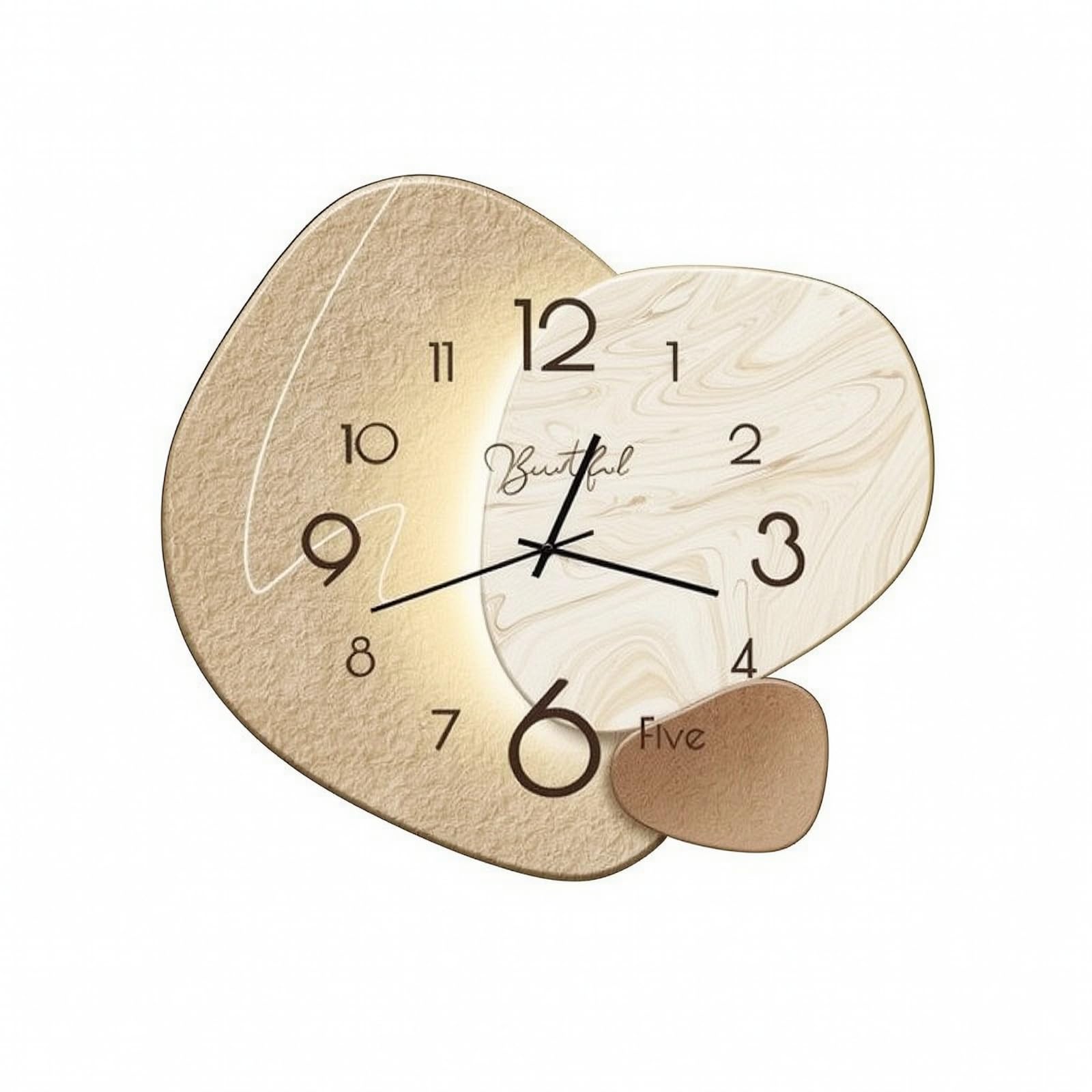 Orologio da Muro Silenzioso , Luce Di Pietra , Grande – Diametro 38 Cm