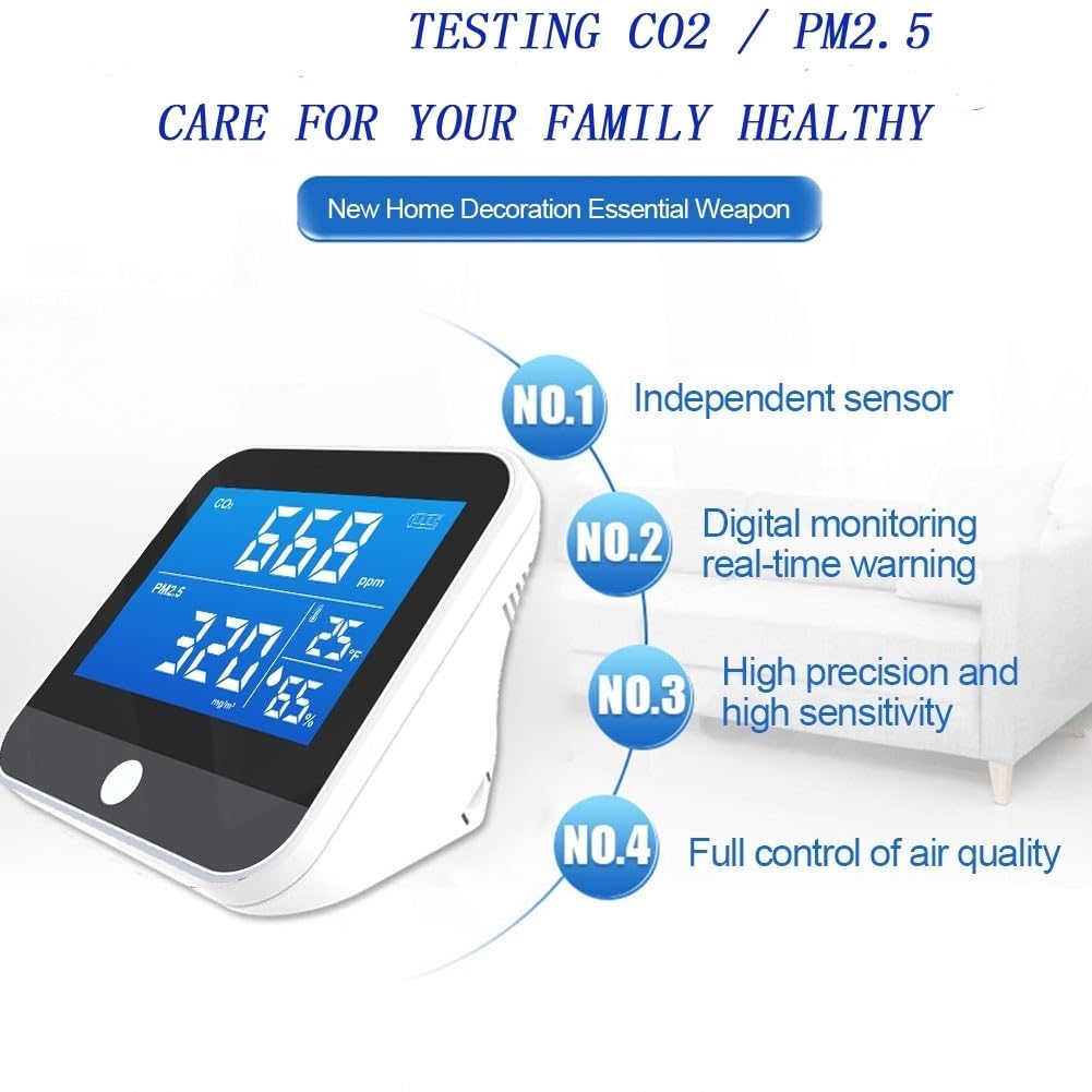 Detector de Calidad CO2/PM.5 DM306D, Pantalla LCD portátil, probador de Sensor de Temperatura y Humedad
