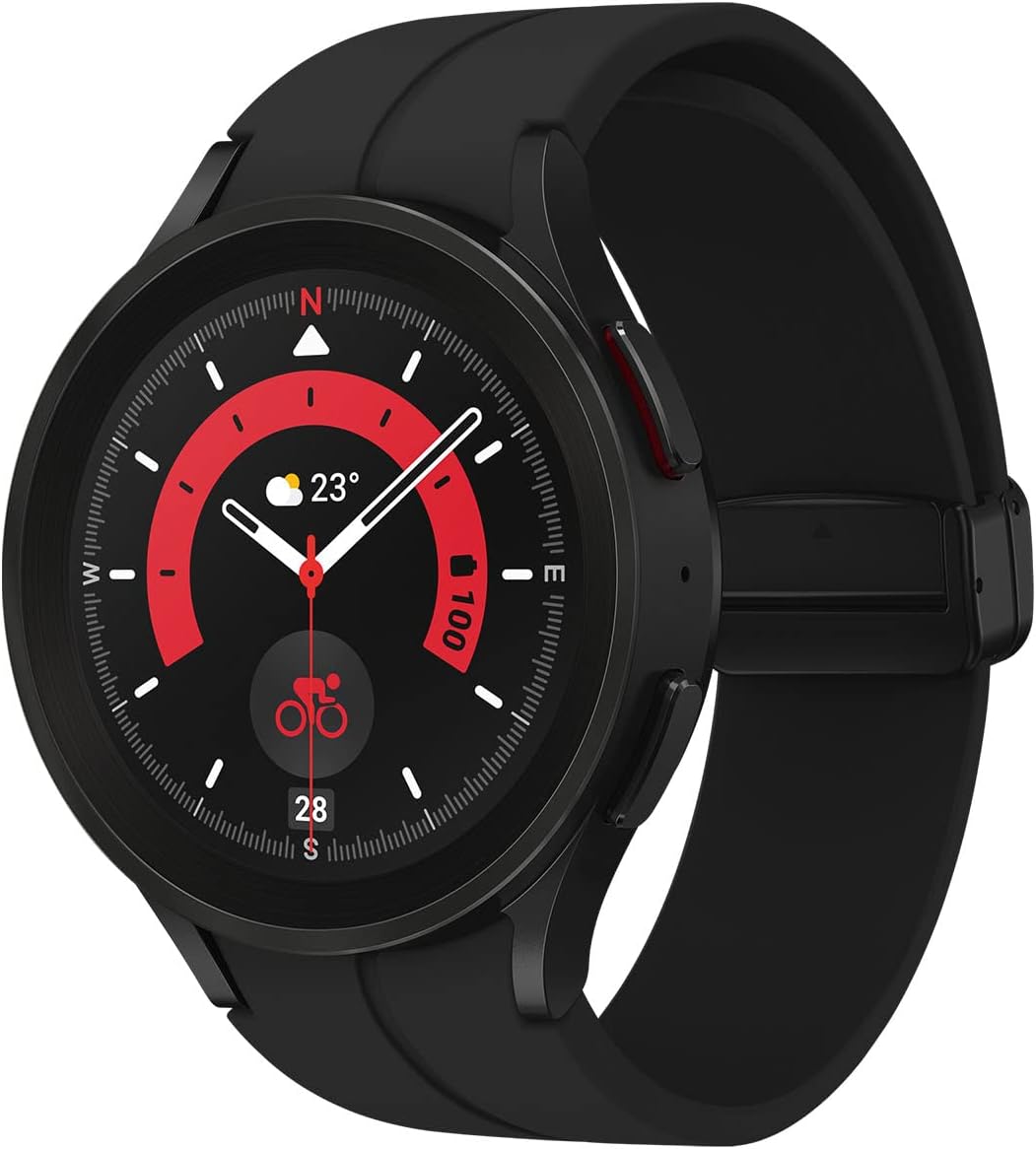 Samsung Galaxy Watch5 Pro 45mm Bluetooth Smart Watch, Black Titanium (UK Version)