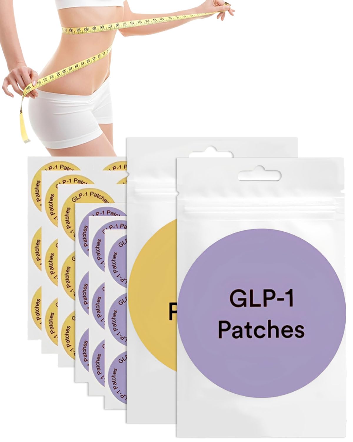 GRETY Parches GPLP-1 Para El Equilibrio Metabólico, Soporte de Forma Saludable, Pegatinas de Ayuda al Metabolismo de Apoyo para La Piel del Vientre Toda La Piel | 60Pcs - 1