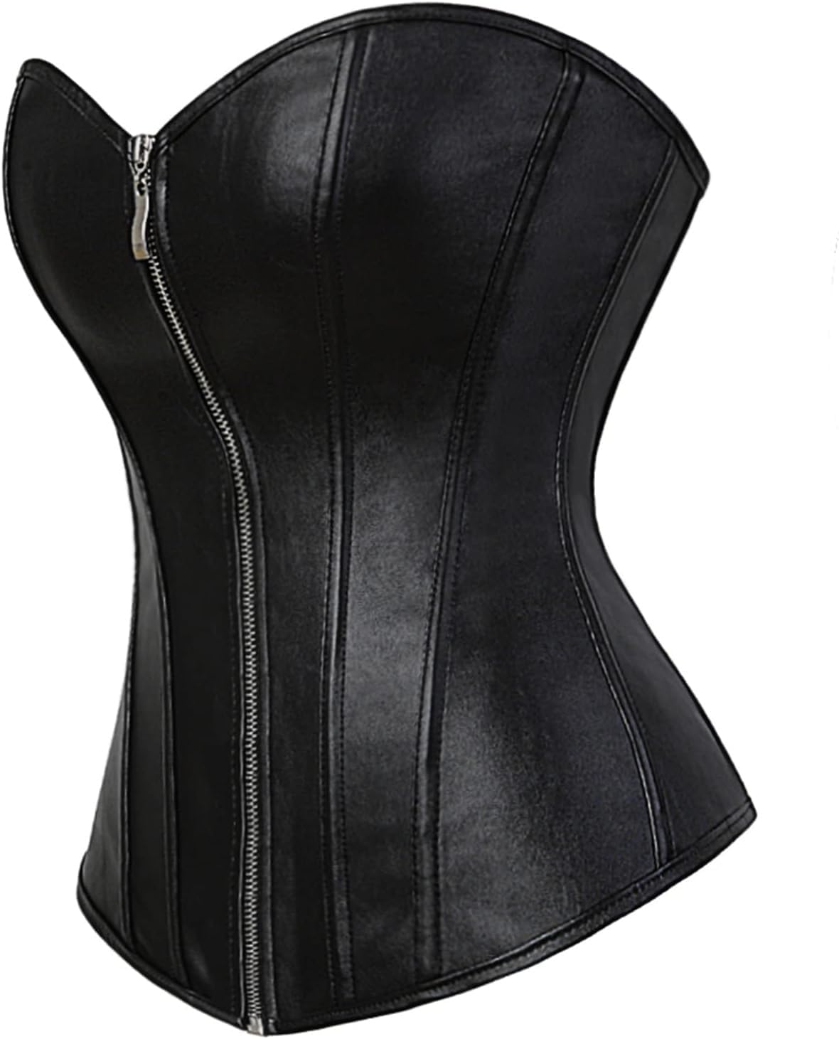 Women's Vintage Gothic Faux Leather Corset Steampunk Rock Basque Corsets - Image 3
