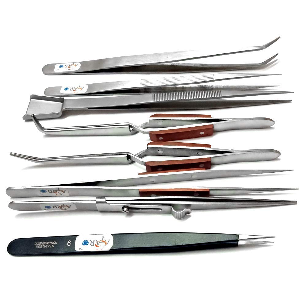 ATAR SET 8 TWEEZERS FIBER GRIP CROSS LOCKING with NON FIBER SPECIAL SHAPES JEWELRY SOLDERING TWEEZER & OTHER TWEEZERS (B083P2MQZV) Amazon Price History, Amazon Price Tracker