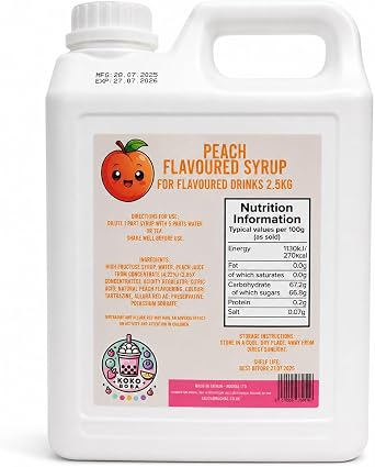 Peach Flavoured Bubble Tea Syrup by Koko Boba - 2.5kg - Catering Size