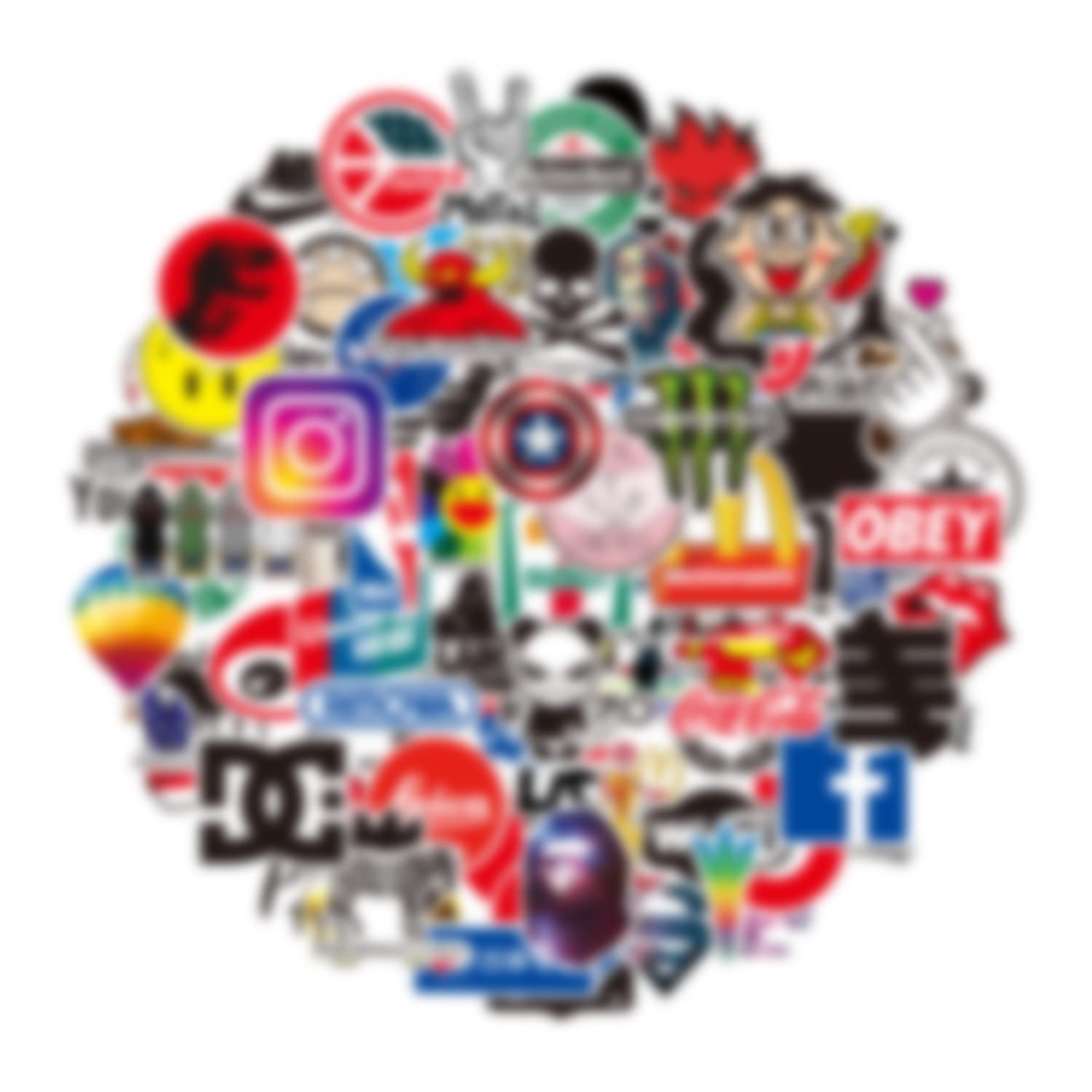 ALLY-MAGIC Brand Stickers Fun Mixed Graffiti Random Decals Water Bottle Stickers Laptop Skateboard Helmet Bike Teen Kids Girls Sticker Pack (2)