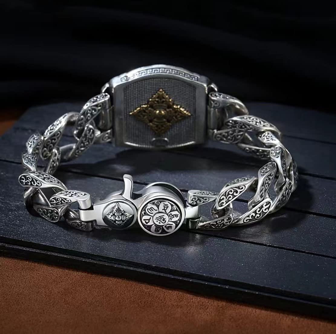 チベット　お守りブレスレット Amazon.co.jp: ブレスレット チベット祈り輪ブレスレット-回転可能