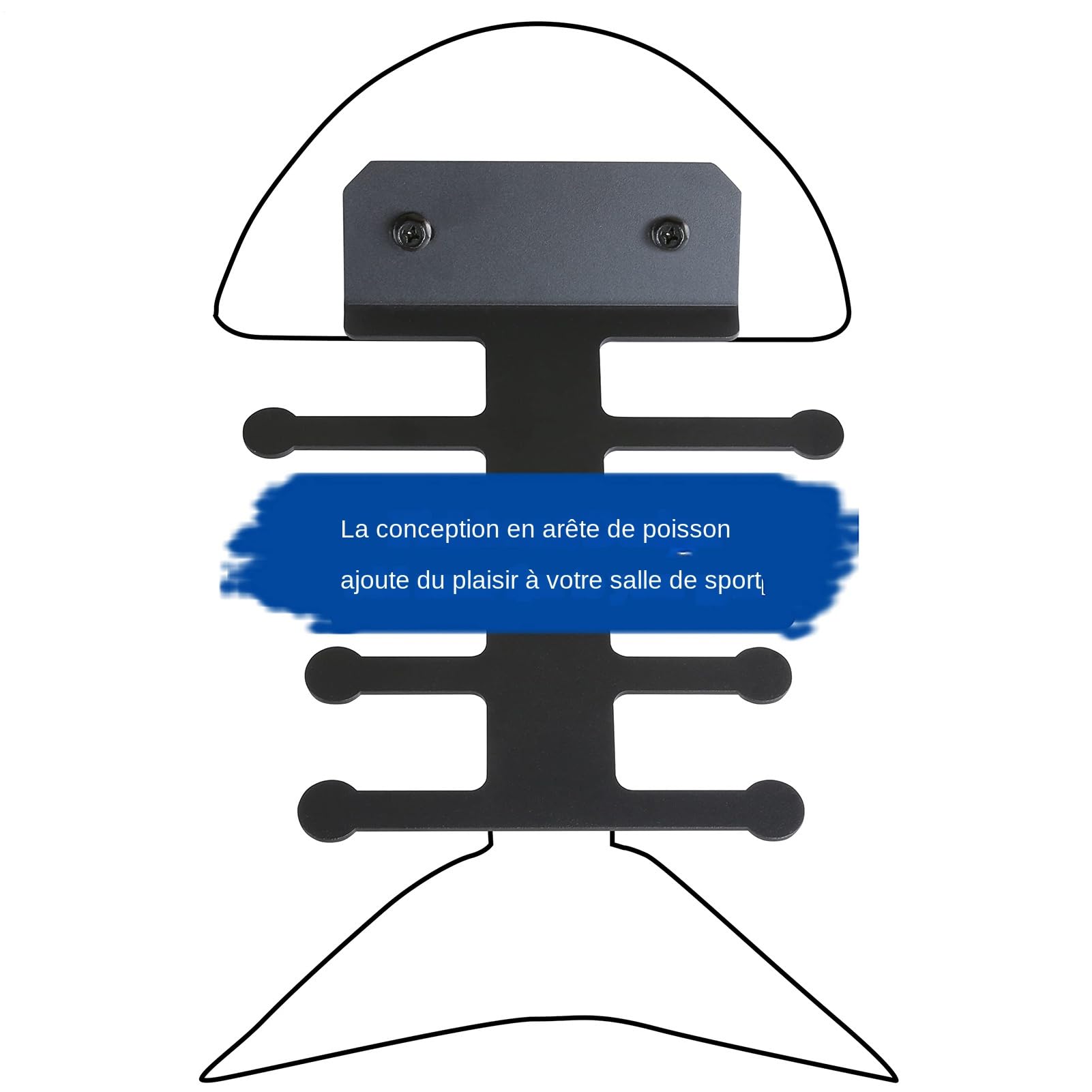 Pull Up Band Holder, Home Gym Accessory Rack, Aufbewahrungsorganizer, 7,99 x 5,98 Zoll, Fischbone-Design für Schaumstoffroller, Ketten und Gewichte, Wandhalterung, Werkzeugaufbewahrung