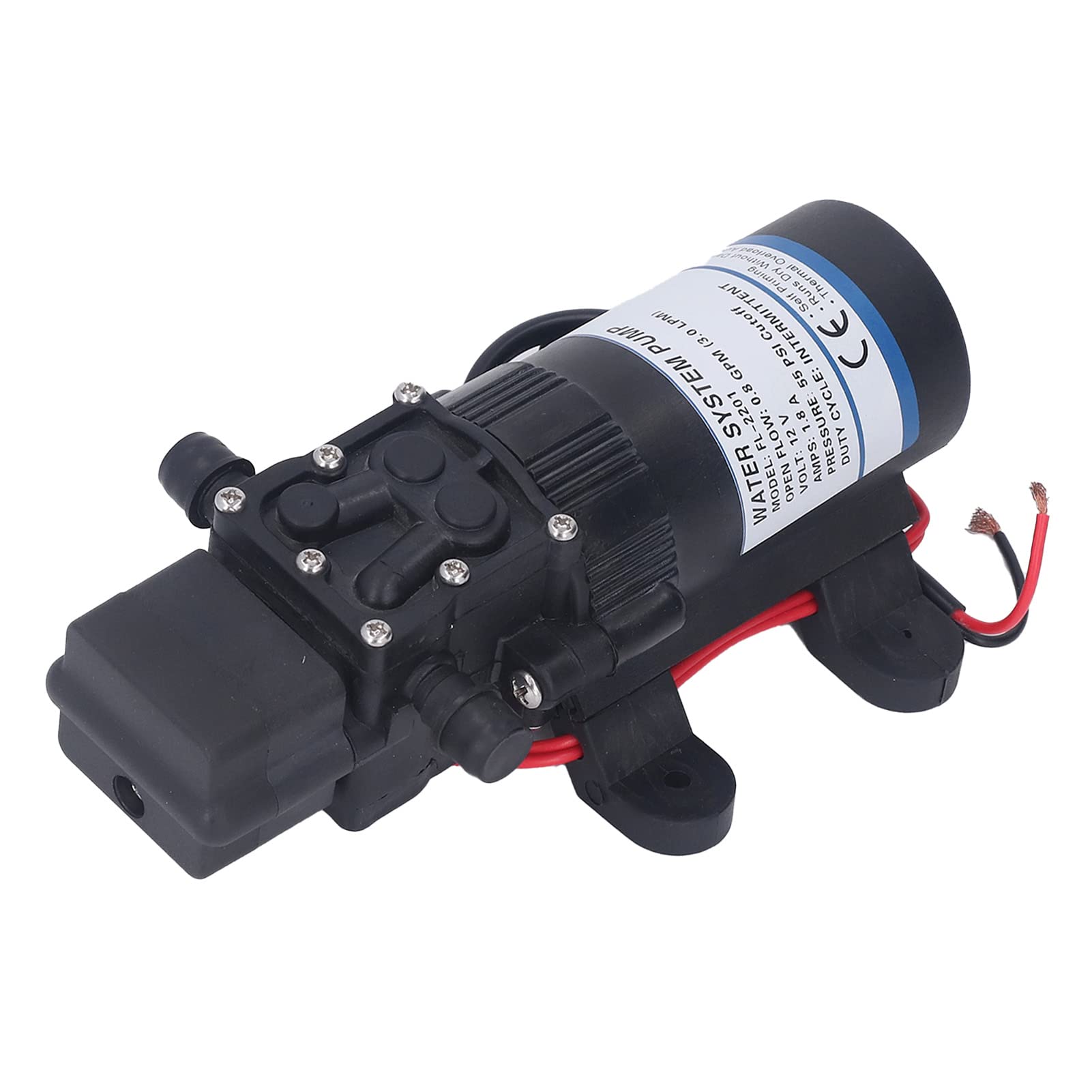 Pompa booster della pompa dell'acqua DC 12V 1.8A 55psi Pompa di auto -priming del motore di rame forte per irrigatori giardino per irrigazione yacht per