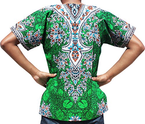 RaanPahMuang Unisex Dashiki Shirt African Freedom Short Sleeve Radiant Colors2