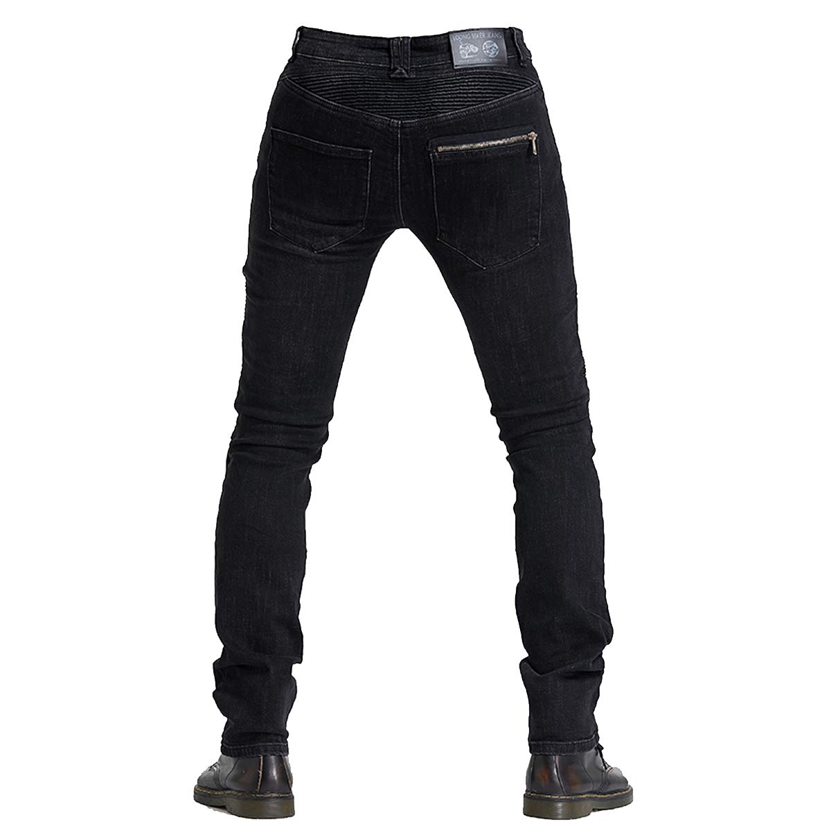 Takuey Biker Jeans for Men Motorcycle Riding Pants Reinforce with Aramid Protection Lining (XL(34)=Waist 36