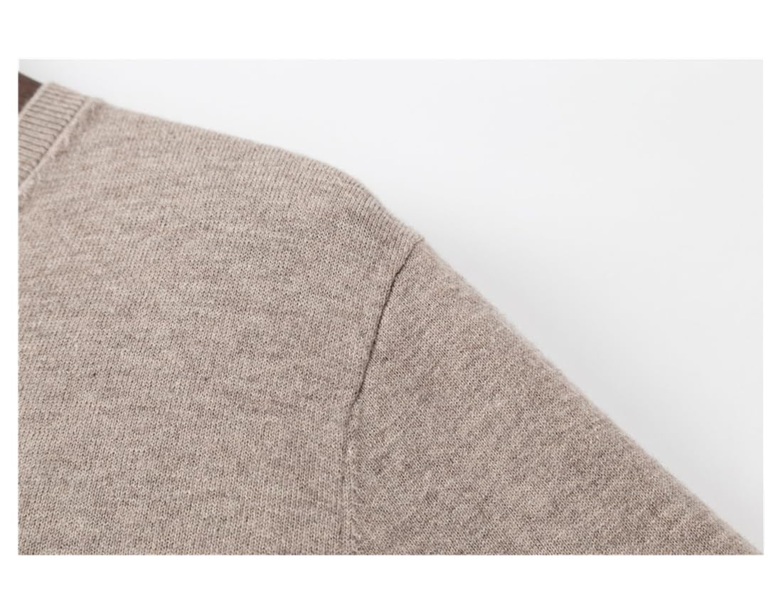 FULBHPRINT 100% Suéter De Lana Merina para Hombre Otoño Invierno Jerseys con Cuello En V Ropa De Abrigo Gruesa Suéteres De Cachemira
