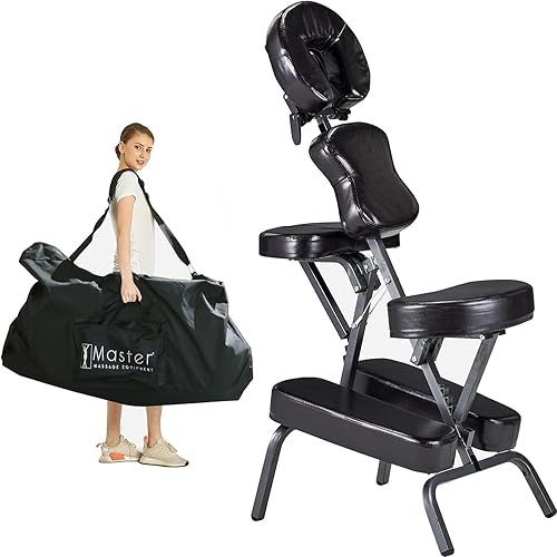 Master Massage Bedford - Sillas de masaje portátiles y ligeras con funda de transporte, silla de tatuaje, silla de masaje plegable ajustable de