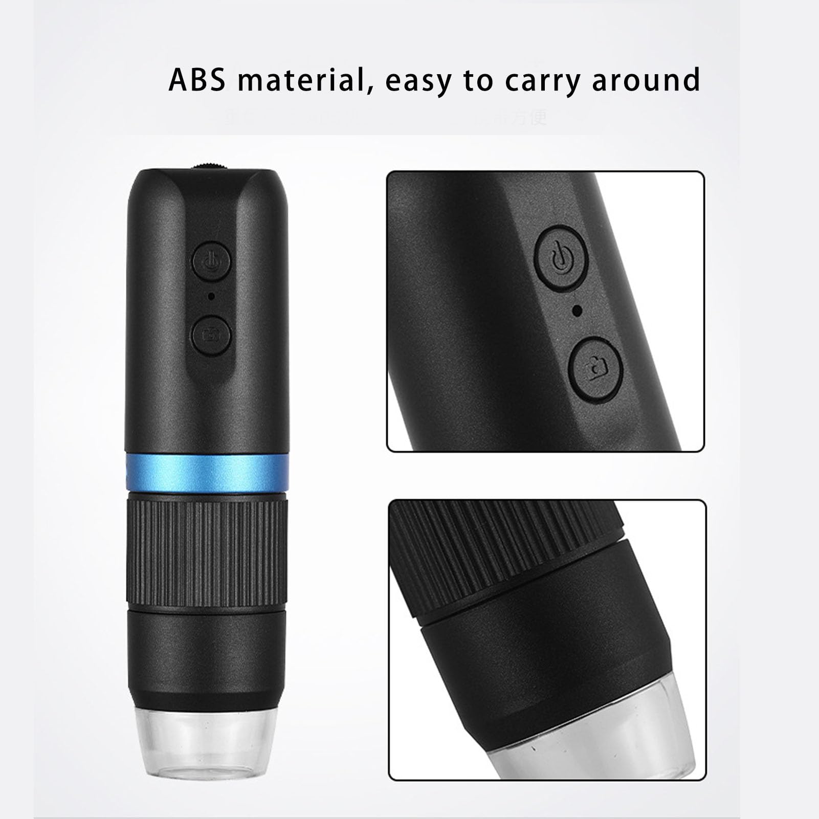 Digitales Mikroskop-Set, Kabelloses USB-Mikroskop mit 8 LED-Leuchten und ABS-Ständer, 1000-fache Vergrößerung, 1080P HD, Tragbar für Window Phone Tablet-Computer Phone