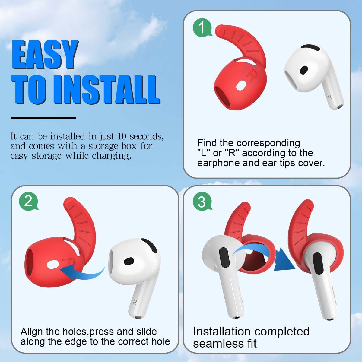 [5 pares] Ganchos para auriculares AirPods 4 (2024), accesorios de silicona antideslizante para AirPods 4 ganchos para las orejas, accesorios de repuesto para AirPods 4 almohadillas compatibles con