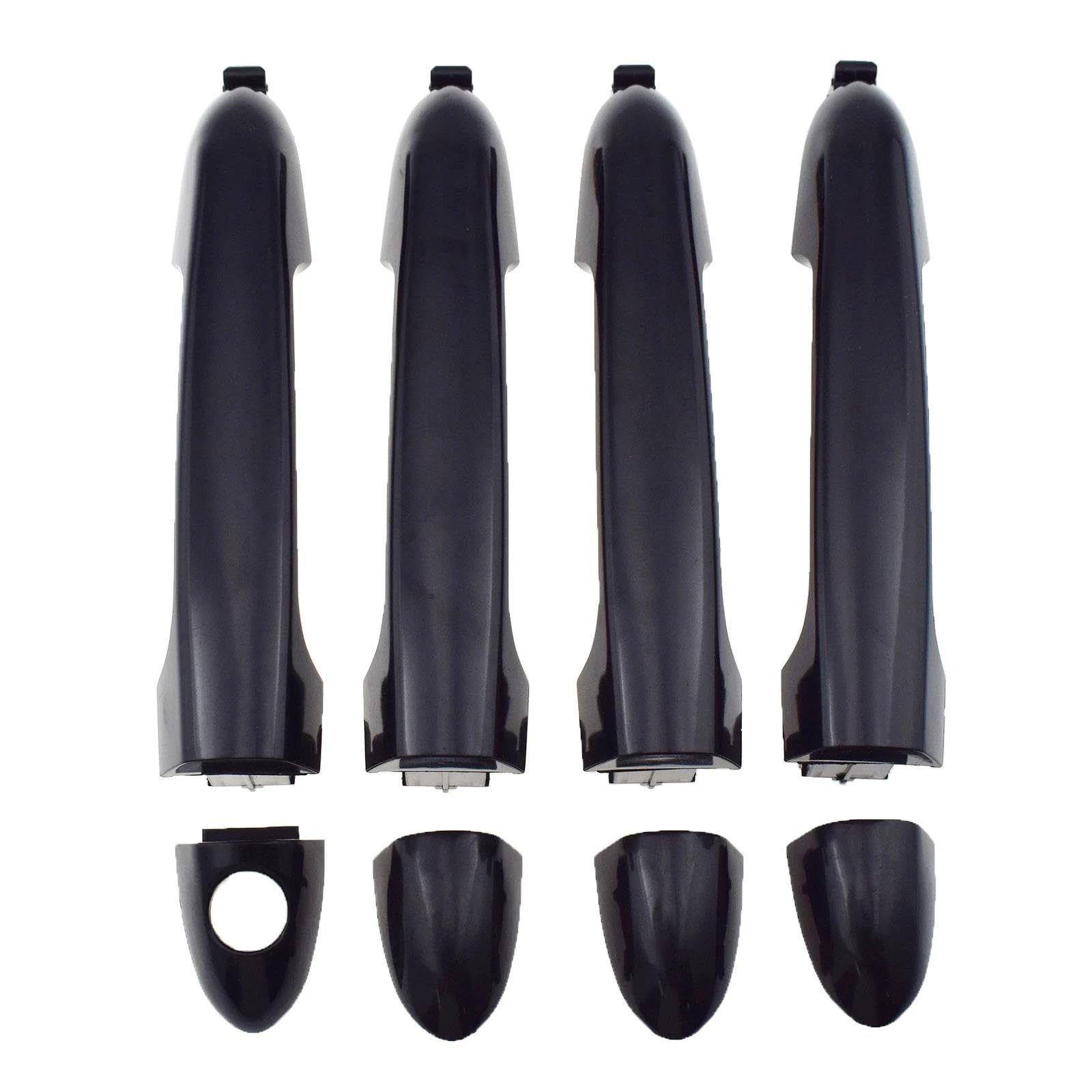 Hrqctim 4Pcs Black Front Rear Left Right Exterior Door Handle For Kia For Rio 1.6L 2012-2017 82651-1W010 82652-1W010 82652-1W030(4Pcs)