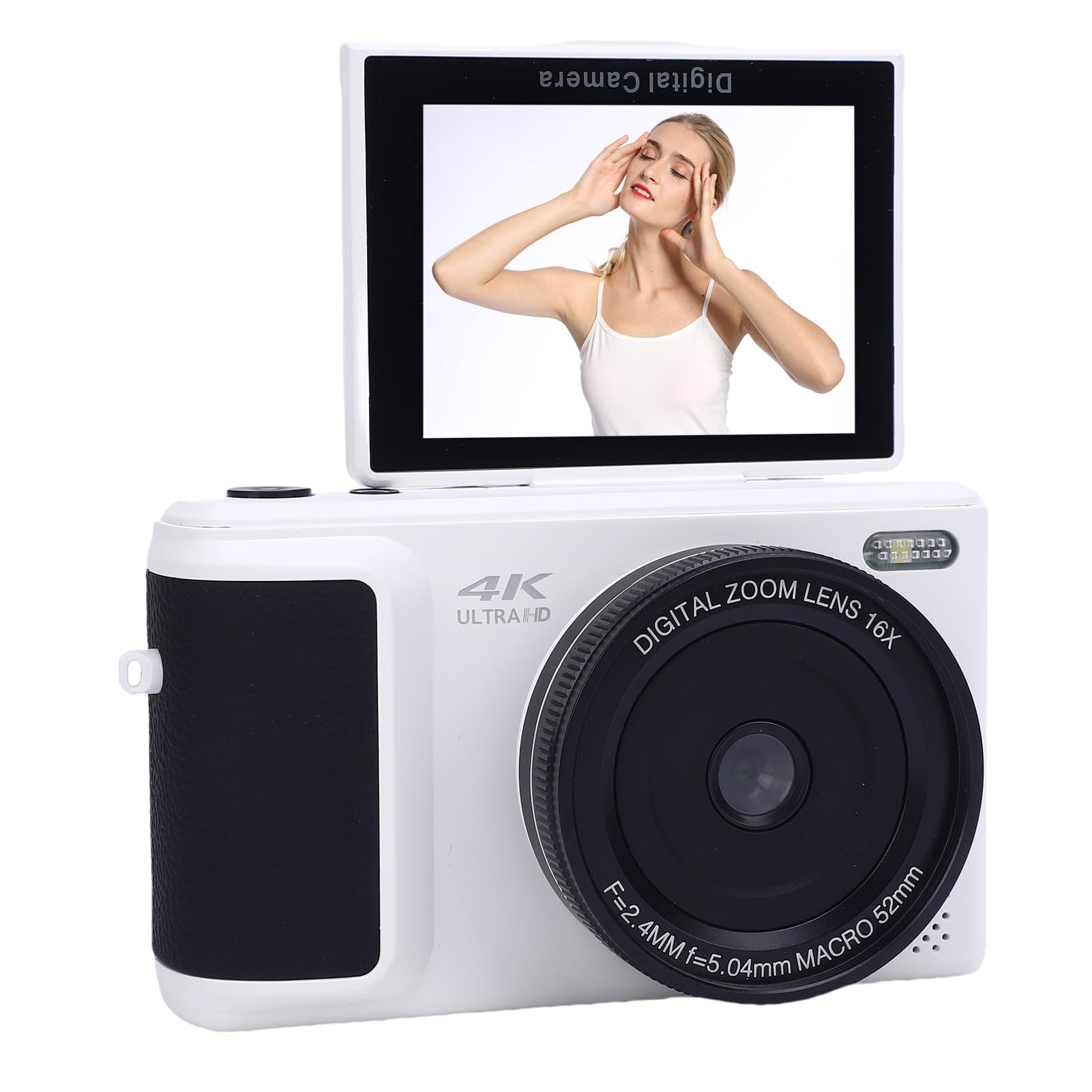 Generic Fotocamera Digitale 4K HD 64MP Videocamera Mirrorless Ultra Nitida con Messa a Fuoco Automatica AF per Viaggi, Feste e Lauree (WHITE)