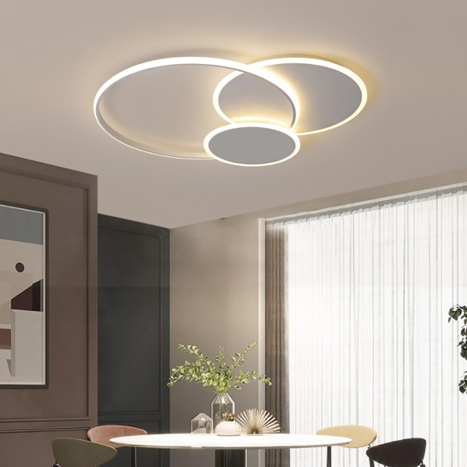 Plafoniera LED Soffitto, 39W Lampada da Soffitto Moderna Rotonda, 52CM Plafoniera Camera da letto Dimmerabile 3000K-6000K, Plafoniera LED per Soggiorno Camera da letto Camera dei Bambini