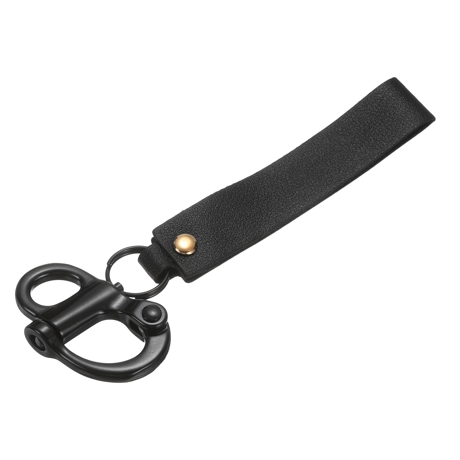 PATIKIL Quick Release Shackle 52mm, 316 Stainless Steel Fixed Bail Snap Shackle Boat Sail Connector for Outdoor Camping Nautical Ship Industrial Hoisting Pet Chains, Black