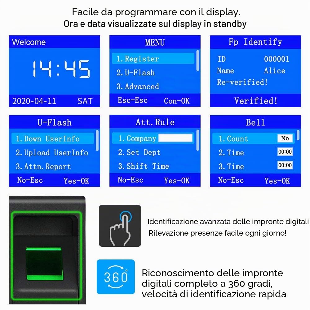 Kit completo di sistema di controllo accesso RFID porta con chiusura magnetica elettrica multifunzione + alimentazione + pulsante di uscita + 10 portachiavi (blocco elettronico)