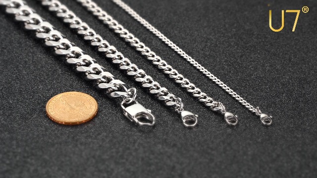 Pulsera Cadena Link para Hombre Acero Inoxidable 8.3 Pulg miniatura 7