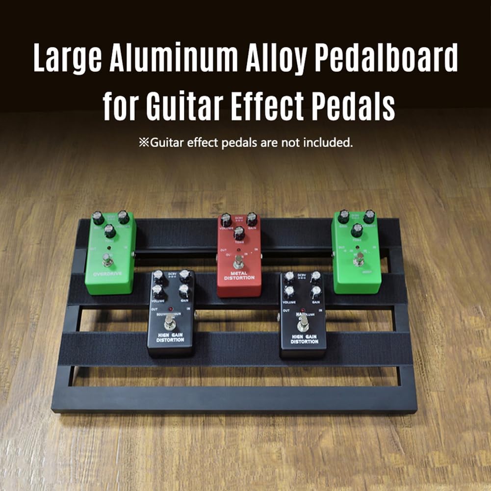 Großes Gitarren-Effektpedalboard Aus Aluminiumlegierung, 19,7 X 11, mit Tragetasche, Effektpedalplatte