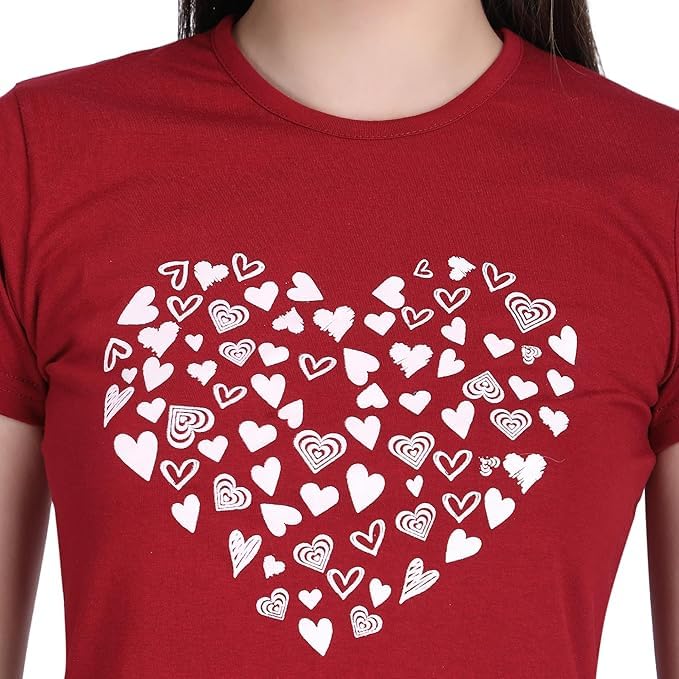 Image of Women Cotton Printed T-Shirt Combo Pack of 2 | Regular Fit Half Sleeve Round Neck Graphic Tees for Girls & Ladies | Women's Western Tops | Cute Trendy Print Summer Fashion T-Shirts