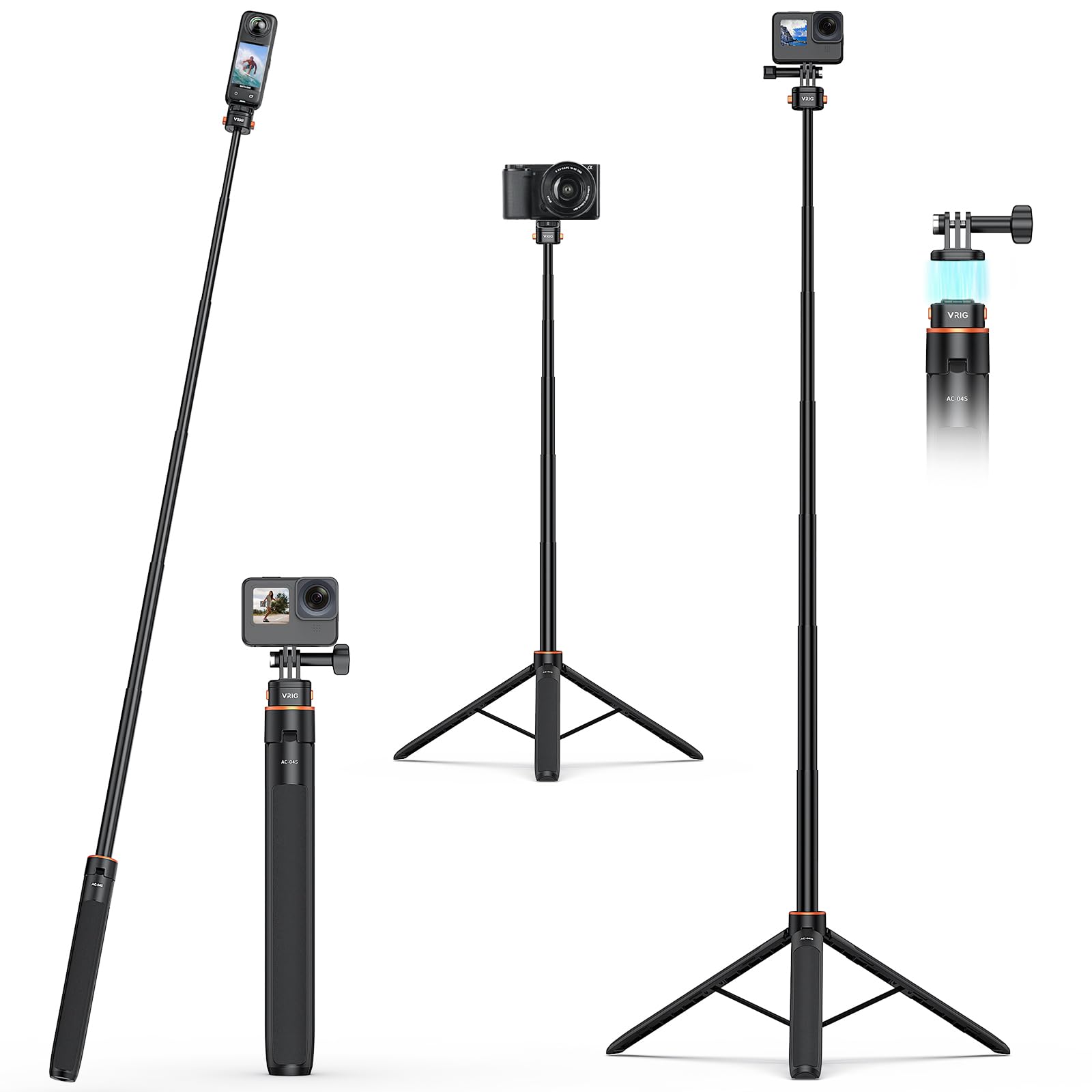 Amazon | 【新モデル160cm延長磁気式】VRIG クイックリリース三脚