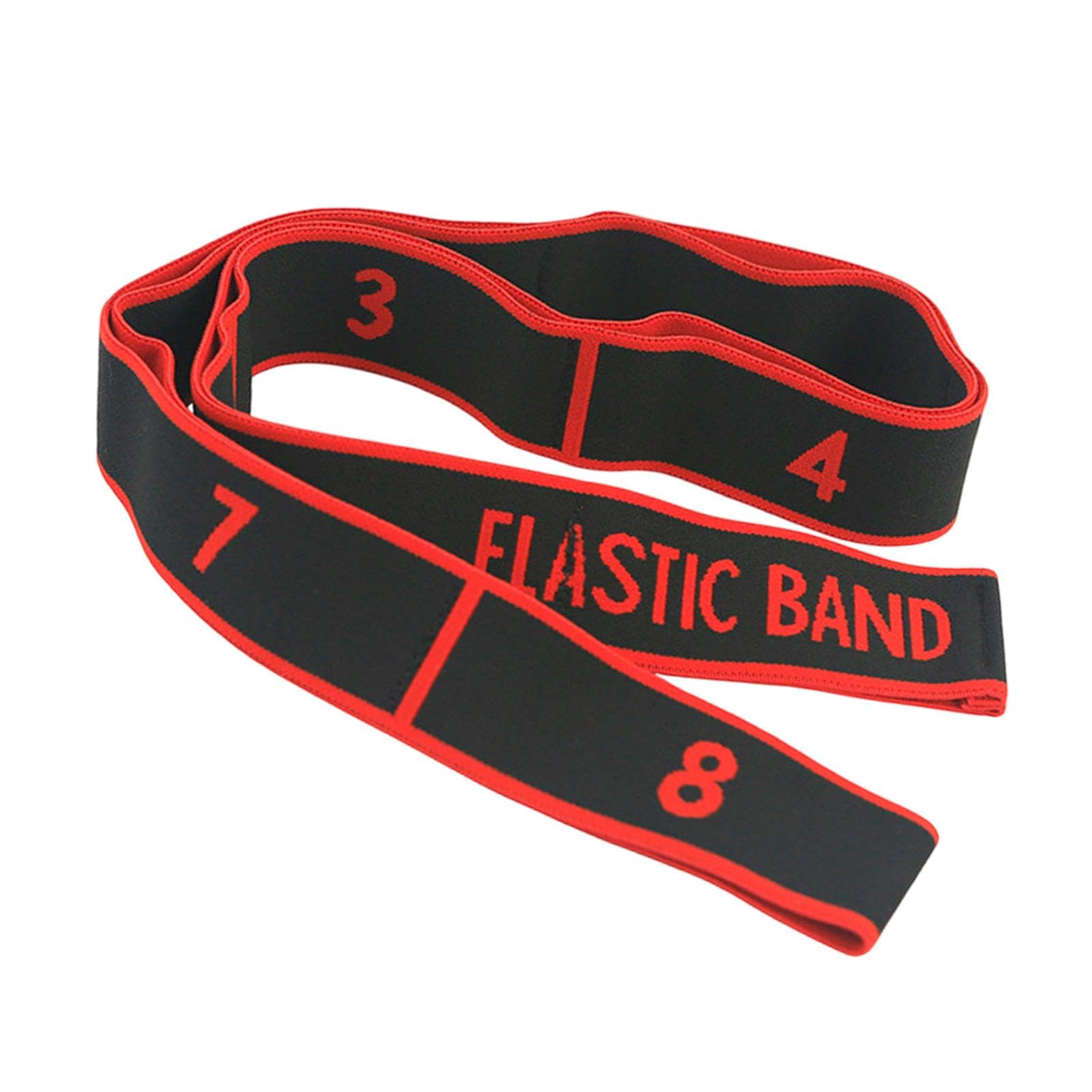 UJEAVETTE Yoga Stretch Strap Portable Yoga Resistance Band for Stretching Home Pilates Red-image-0