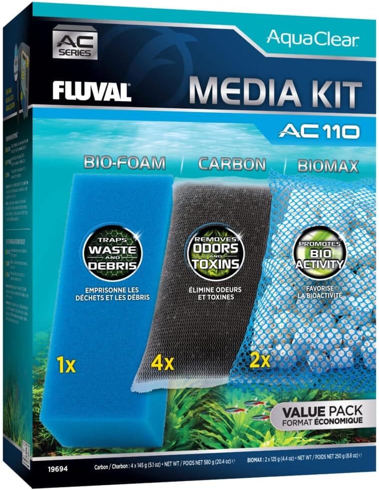 Fluval - Media Maintenance Kit for AC110 Power Filter - for Use in Freshwater & Saltwater Aquariums