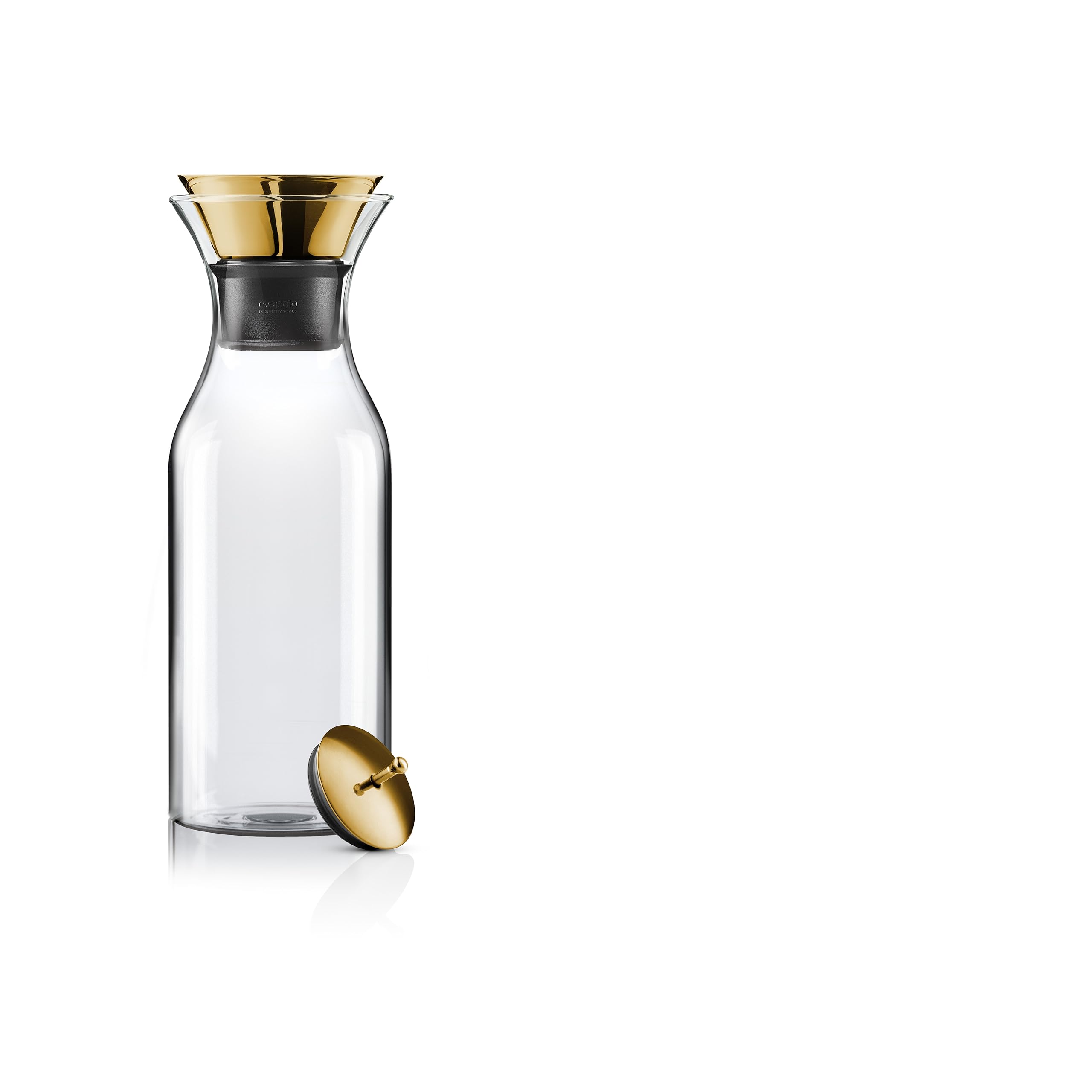 Eva Solo Caraffa da frigorifero con coperchio ribaltabile, vetro borosilicato, acciaio inox, ottone 1L