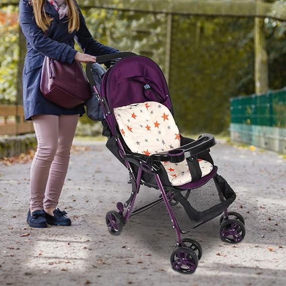 Foldable Pram Pushchair Seat Pad Trolley Accessory Baby Stroller Cushion, with 2 Strips Pushchair Seat Pad, Baby Trolley Pad for Baby Strollers Safety Seats