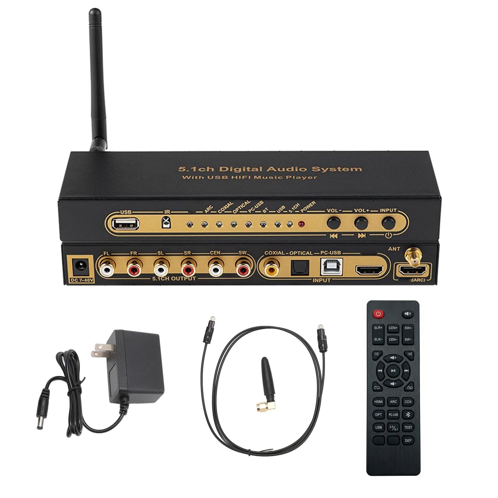 Photo 1 of 5.1CH Digital Sound Decoder,192Khz 24Bit 4K ARC Optical Fiber Coaxial Analog Sound Decoder System Support for AC3, DTS, LPCM, HDCD, PCM, HDCP 2.3 2.2 1.4, Multifunctional Digital Extractor