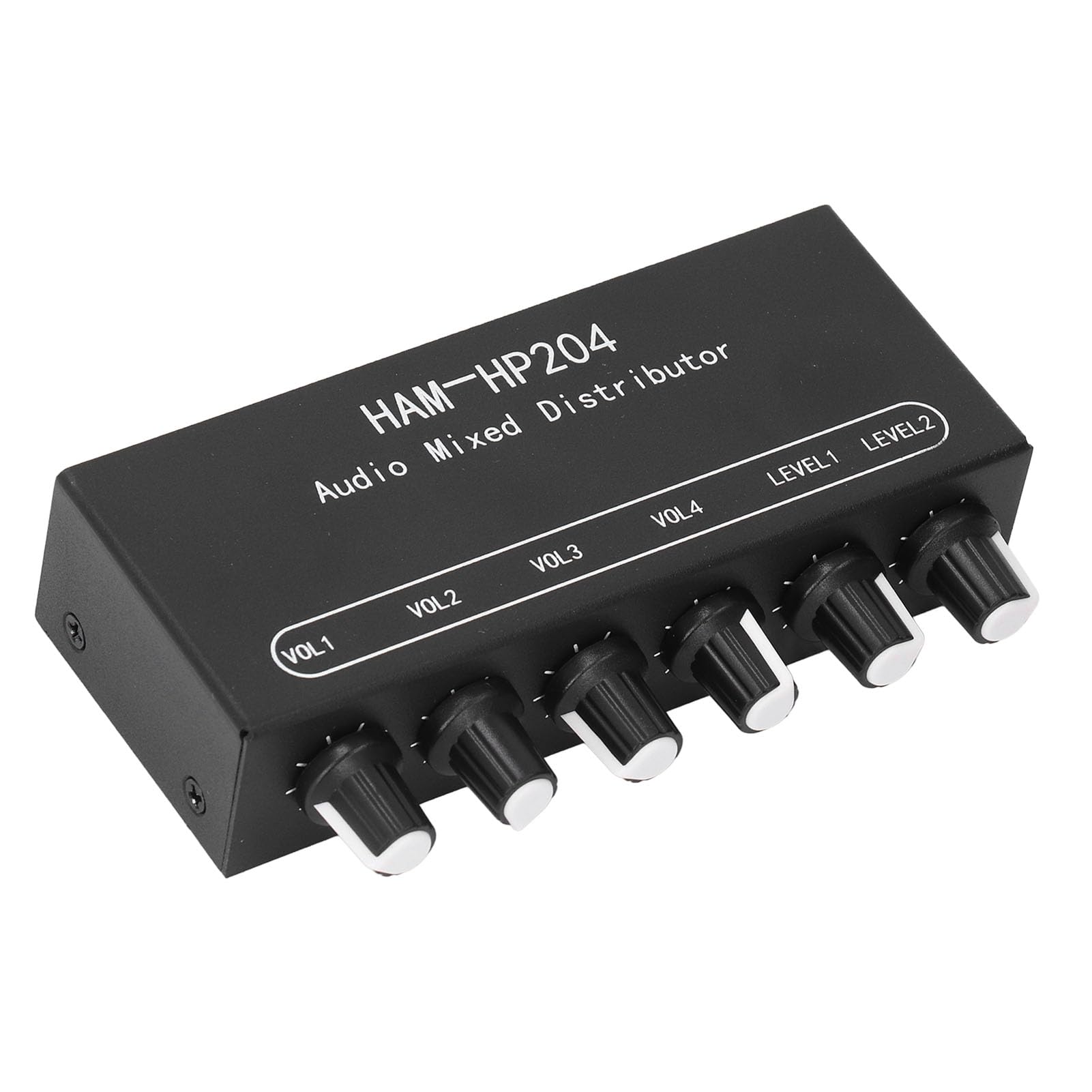 Distributore Mixer Stereo, Mixer Audio HiFi da 3,5 Mm a 6 Canali Amplificatore per Cuffie Switcher Splitter Mixer 2 Ingressi 4 Uscite Controller Audio per Cuffie Amplificatore