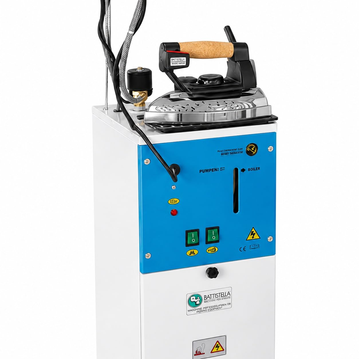 PROFI - Dampfbügelstation Dampferzeuger mit Bügeleisen, 2250W 220V 4,5 Liter Wassertank Dampferzeuger Bügelanlage Bügelsystem mit Kupferkessel, Regelbarem Dampfventil