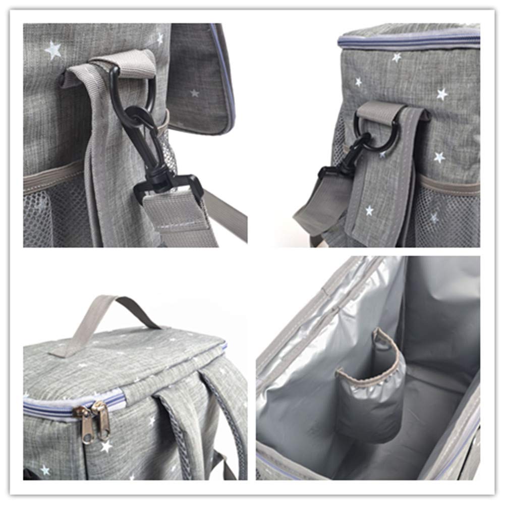 Bostar Bolsa de Carro para Bebe Bolsa Multifuncional de Gran Capacidad para Mamá Bolsa de Almacenamiento Correa Universal Silla de Paseo 34 * 32 * 19cm