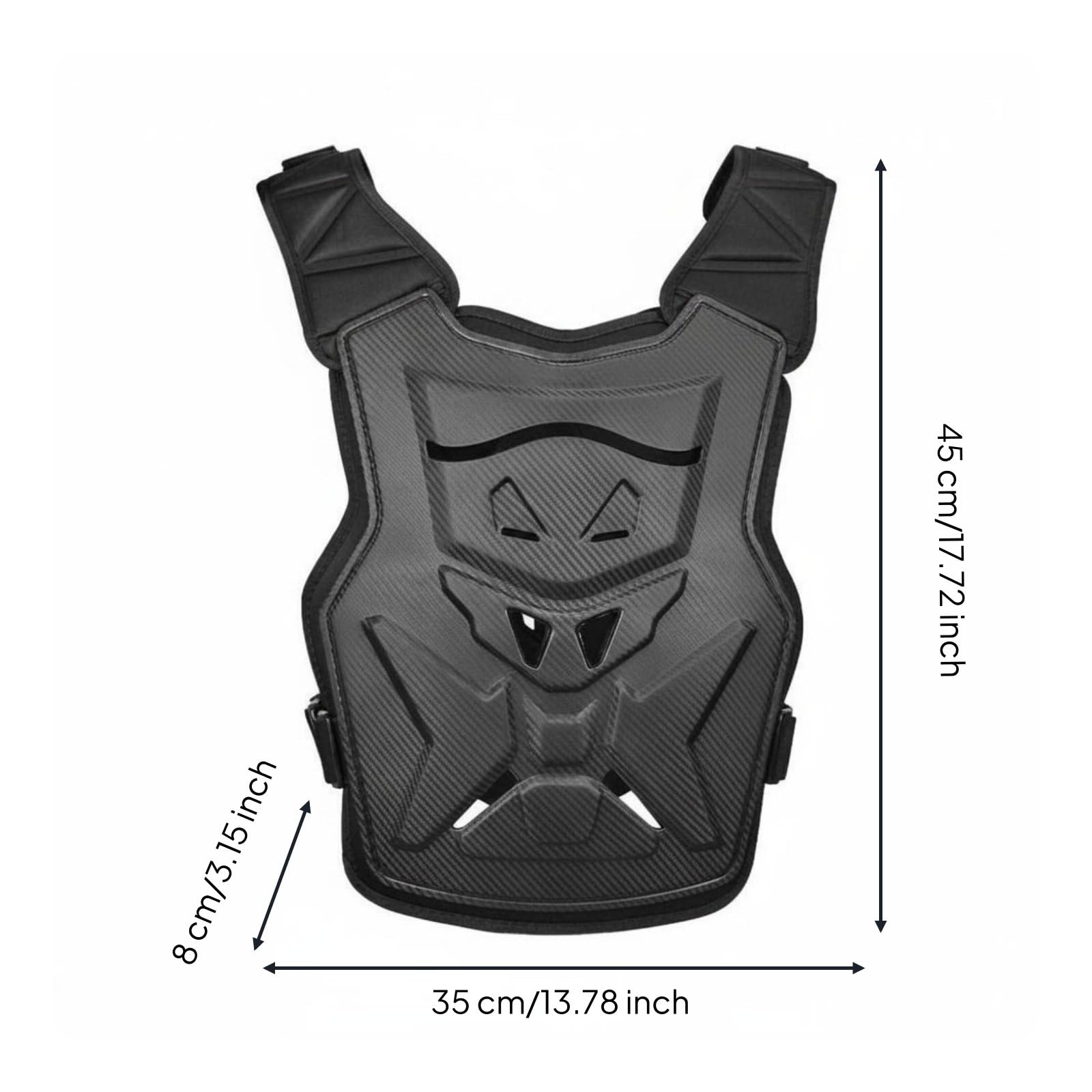 MERIGLARE Brustpanzer Motorradschutz Protektor Brustschild Rückenpanzer Carbonfaserstruktur Luftkanälen für Mountainbiking Outdoor Motorsport Radfahren