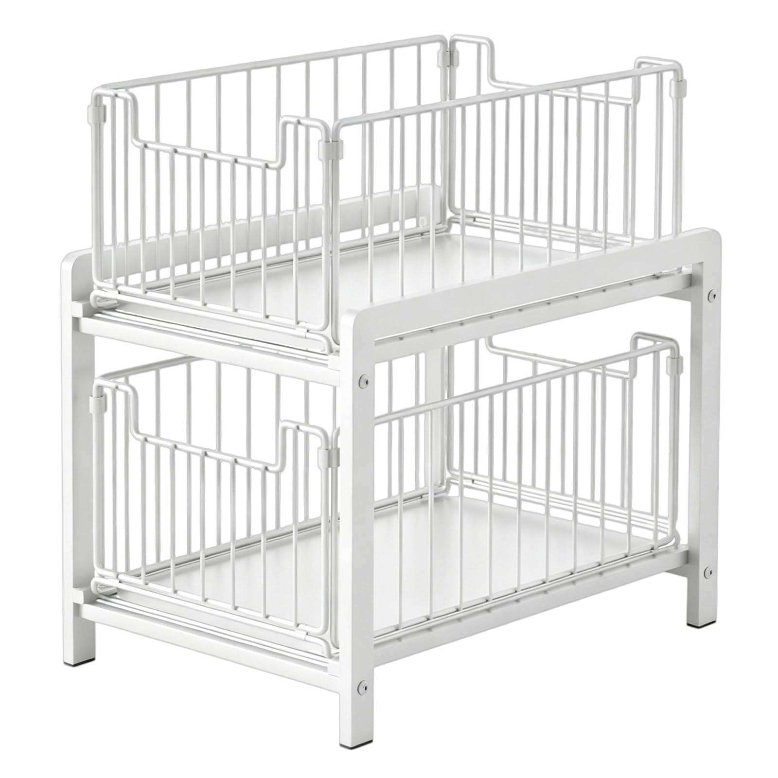 Xinsheinelry Sturdy Below Counter Storage Rack 2 Sliding Shelves for Effective Space Management Heavy Duty Shelf