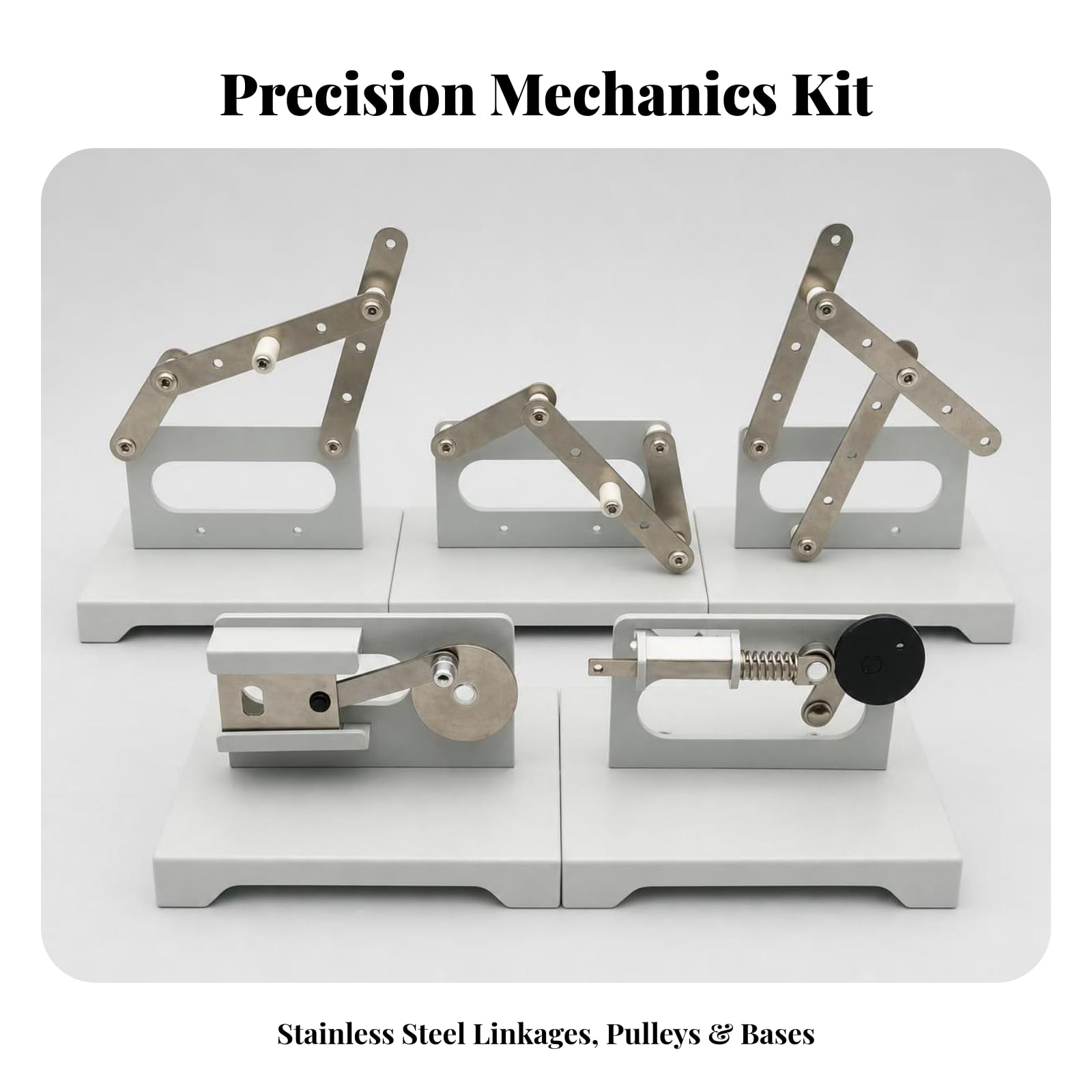 5 Stück Unterrichtsmodell für Mechanik | Robuste Edelstahl-Gelenkarme, Mechanik-Funktionsmodell, mechanisch, für Physikunterricht, Schullabor, Physiklehrer, Schulen