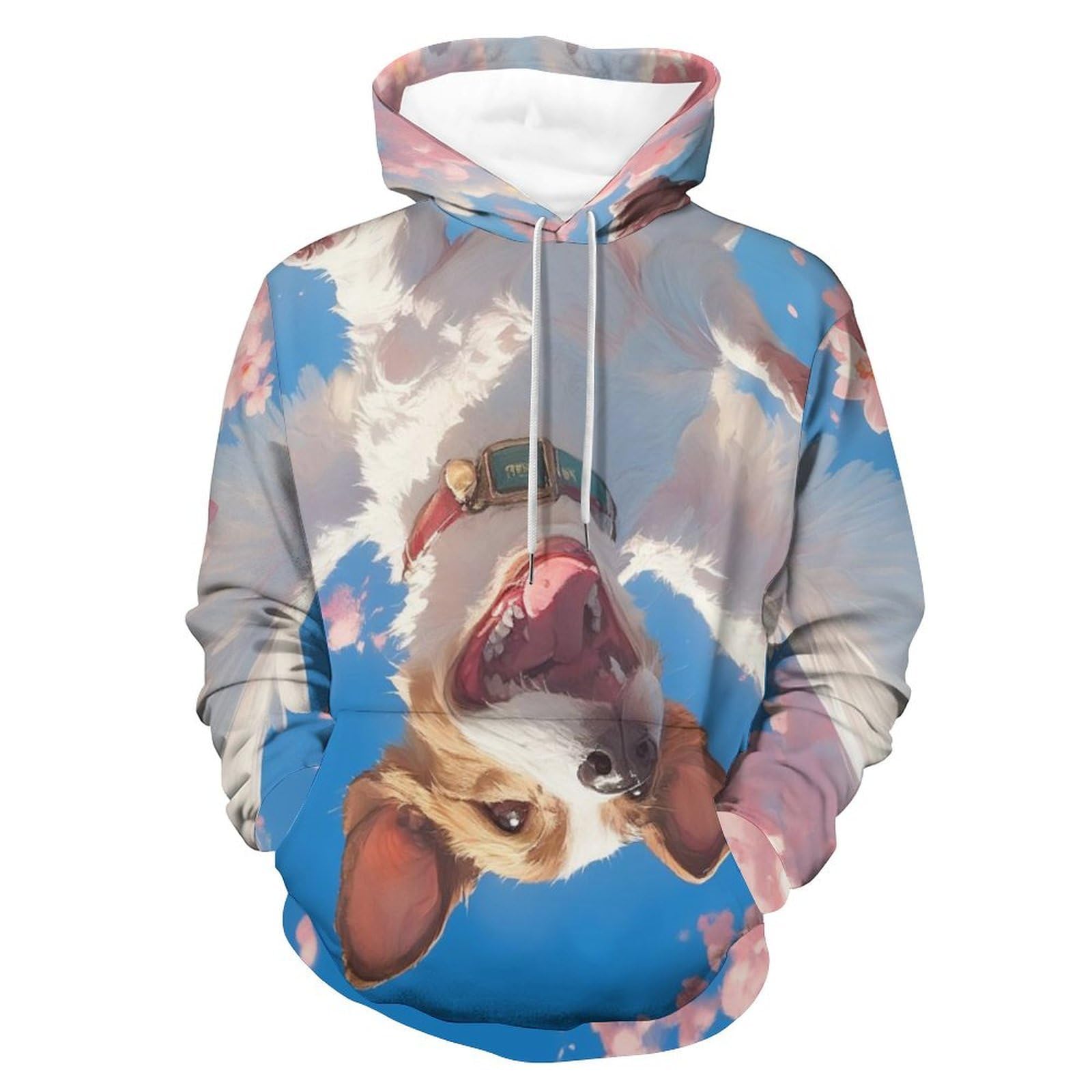 Sweat à capuche Chien Volant Fleur sweatshirt pullover mixte taille S - 8