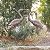Kircust Crane Garden Sculptures & Statues Heron Decoy Large Size Metal Birds Yard Art Standing Vintage Brass Heron Lawn Ornament Outdoor Decorations 37 Inches Set of 2