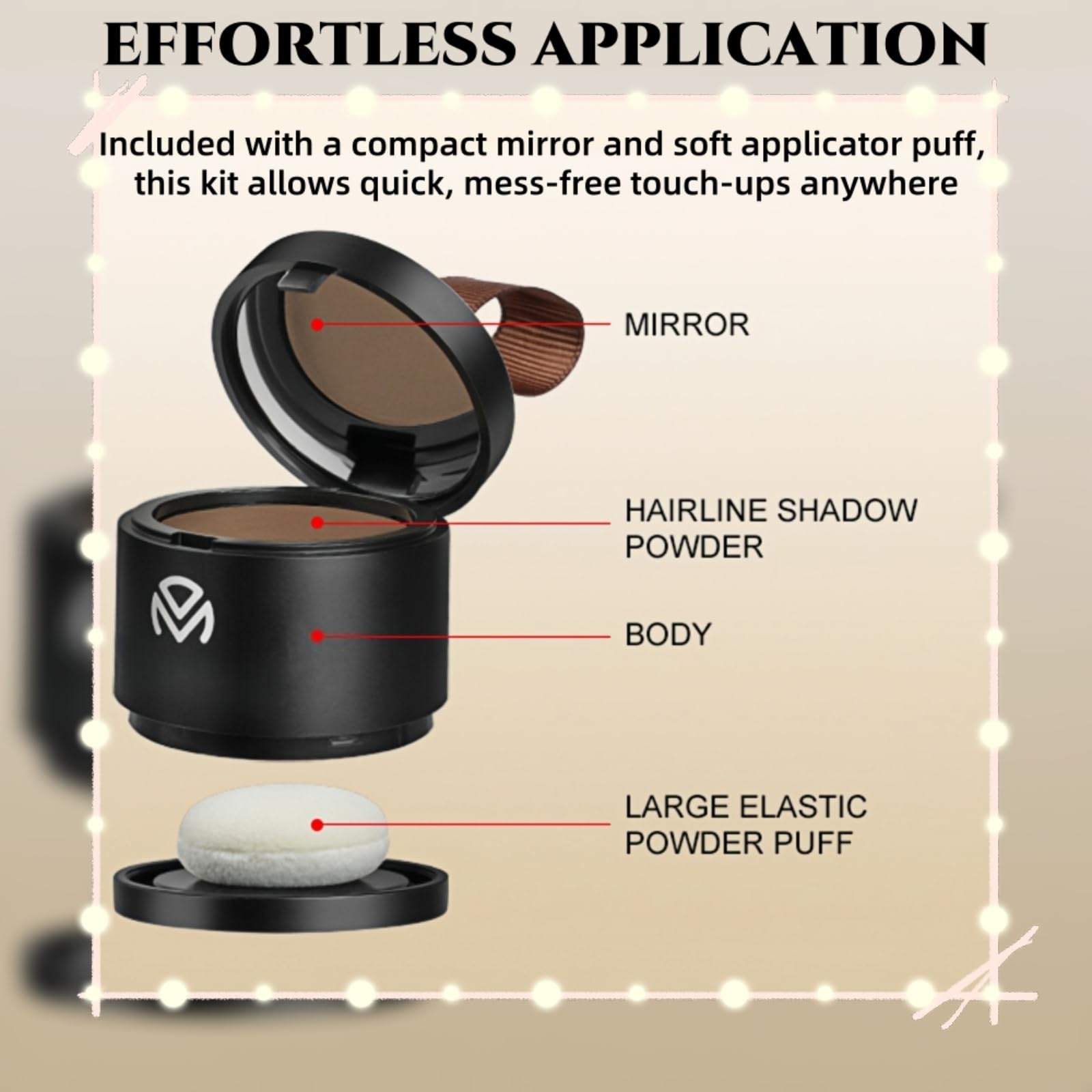 Hairline Powder, Hair Root Touch Up Concealer, Natural Black Hair Root Touch Up Concealer - Image 2