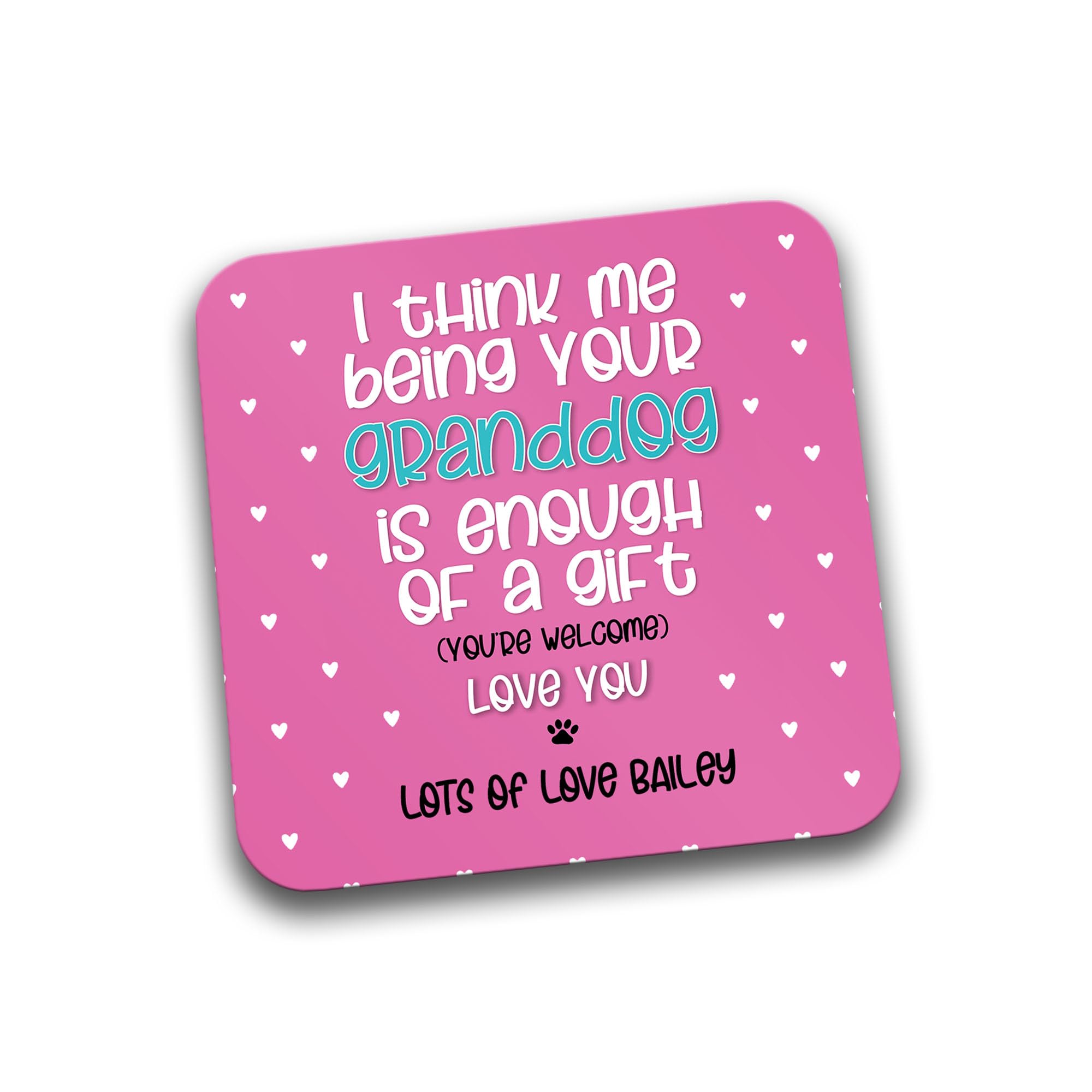Rib Ticklerz - Custom Gifts - Personalised Coaster - Gift For Dog Nana - Gift From The Dog Funny Gifts - Dog Nana Grandma Birthday - DC5