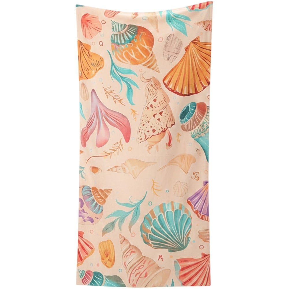 Fituenly Microfiber Beach Towel with Drawstring Bag, Sand Free Quick Dry Large Absorbent Soft Swim Towel Backpack for Travel Pool Gym Camping Sports