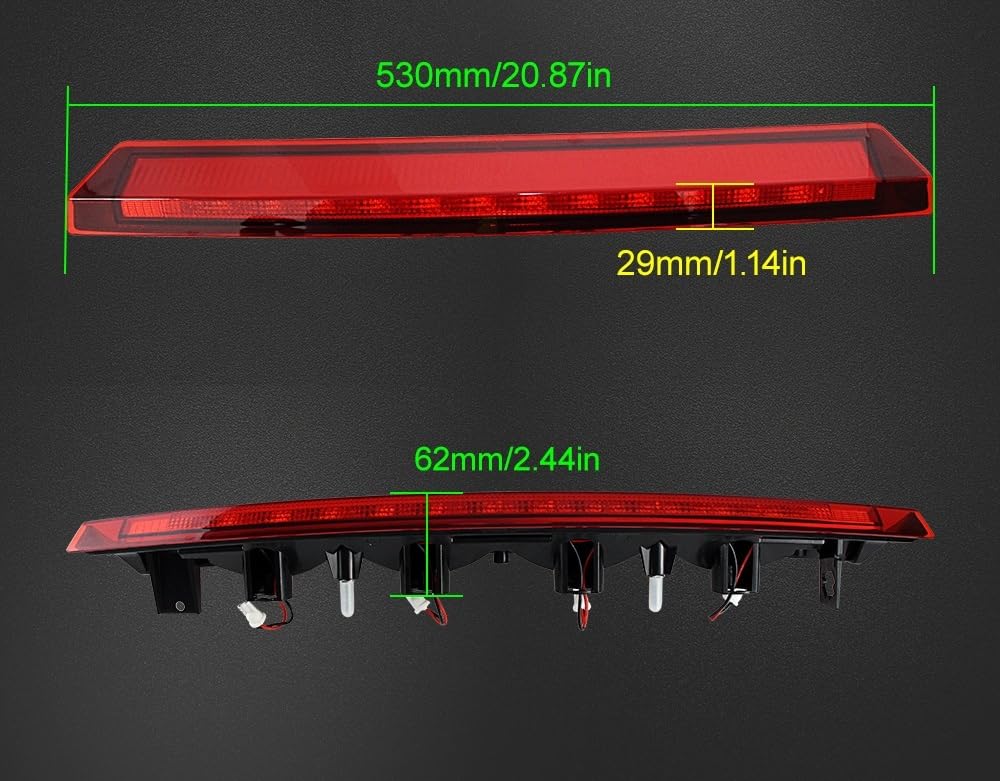 IITA Luce Stop per Auto per Ford per Mustang per 1999-2004 LED High Mount Stop Lampada Segnalazione Terza Coda Luci Freno Auto 1r3z13a613ab Centro Alto Lampada Stop (Colore : Rosso)