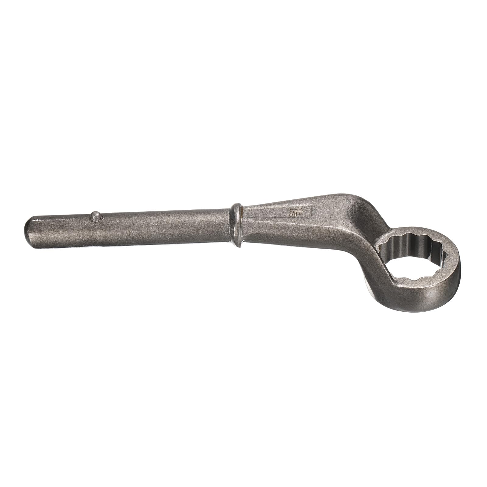 QUARKZMAN Llave Tubo Extremo Desviado 1-1/2" CR-V 12 Puntos Extremo Simple Desviado Llave Tubo Cuello Alto Apretar Y Remover Tornillos Y Sujetadores Gris Plateado