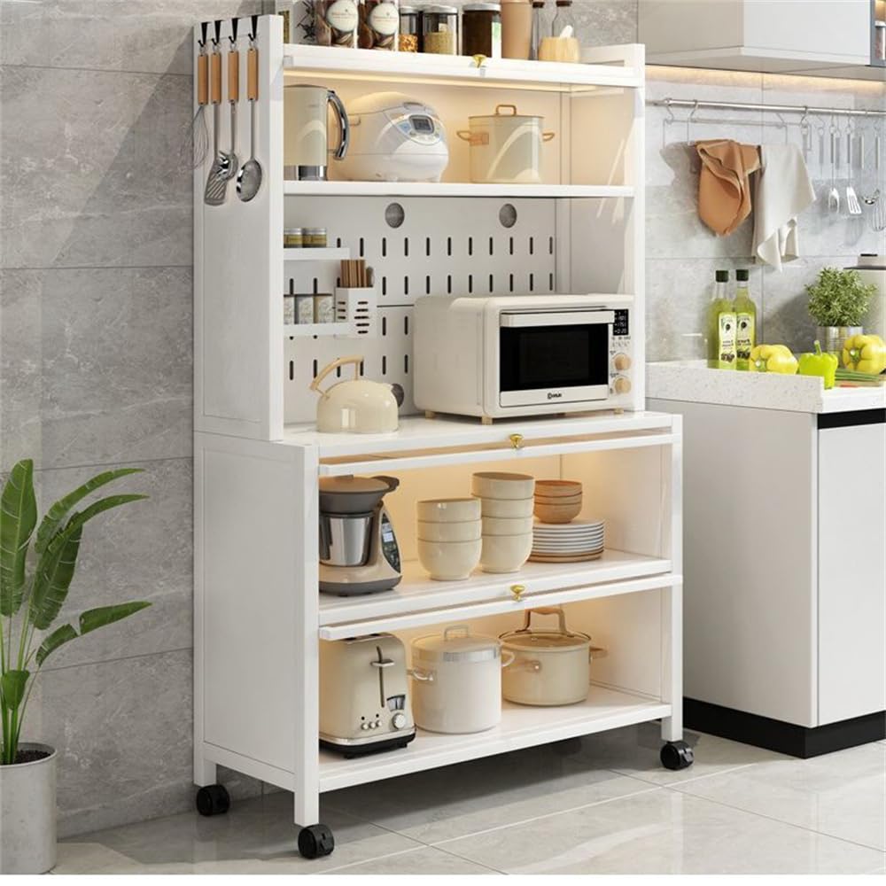 Amazon｜Amecke レンジ棚 カップボード 家電収納 家電ラック 食器だな  