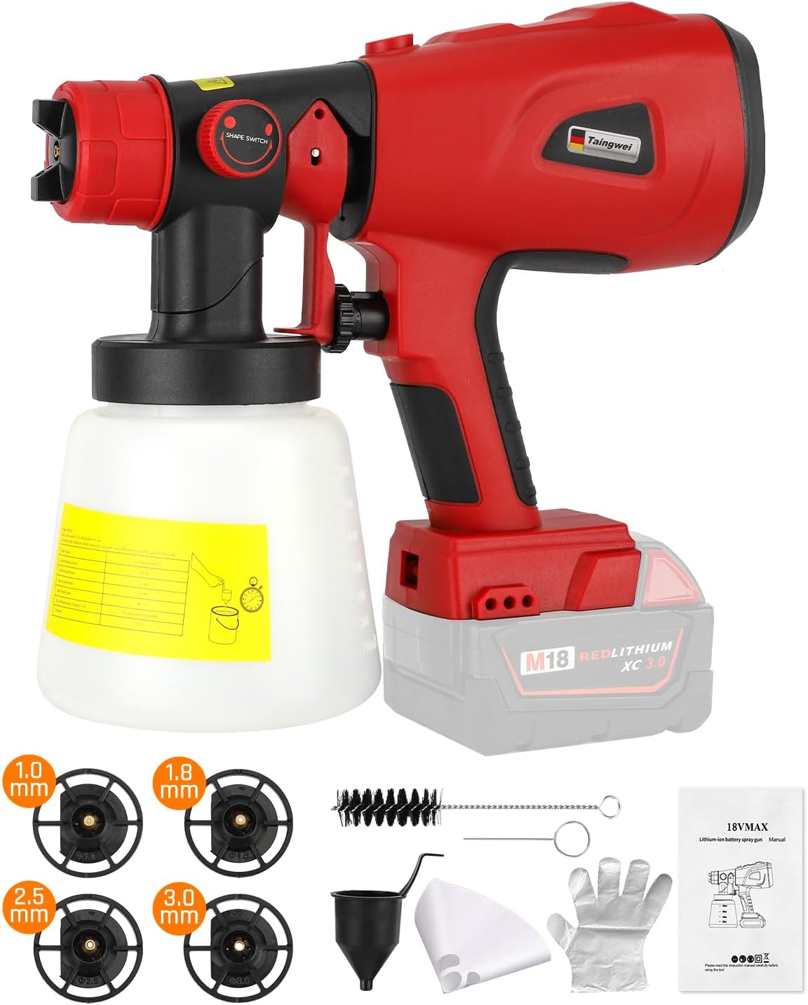 Hipoke Luz De Trabajo LED Para Milwaukee, 35W 2000LM Reflector Recargable Alimentado Por Milwaukee M18 18v Bateria De Iones De Litio Linterna
