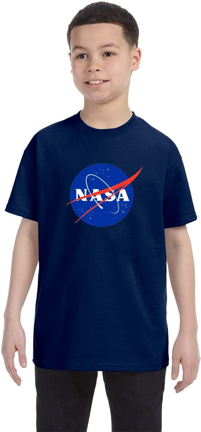 econoShirtsNASA Meatball Logo Youth Shirt Space Shuttle Rocket Science Geek Boys Kids GirlsTee (Medium, Navy)